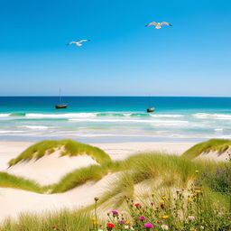 A tranquil view of the Denmark seashore, showcasing the serene beauty of the Danish coastline