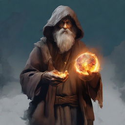 A compelling digital art illustration portrays a homeless wild magic sorcerer