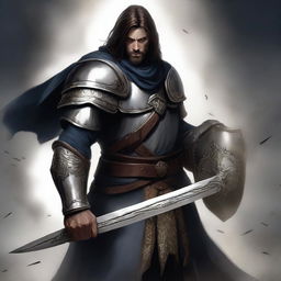 A detailed, high-quality digital art image of an Oathbreaker human paladin