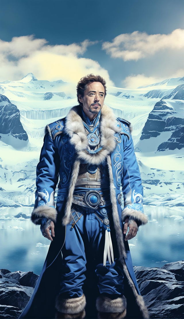 This high-quality digital art image features Robert Downey Jr