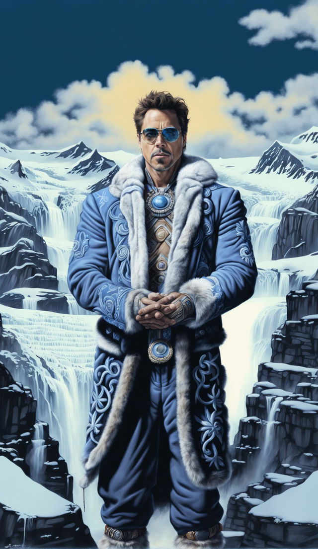 This high-quality digital art image features Robert Downey Jr