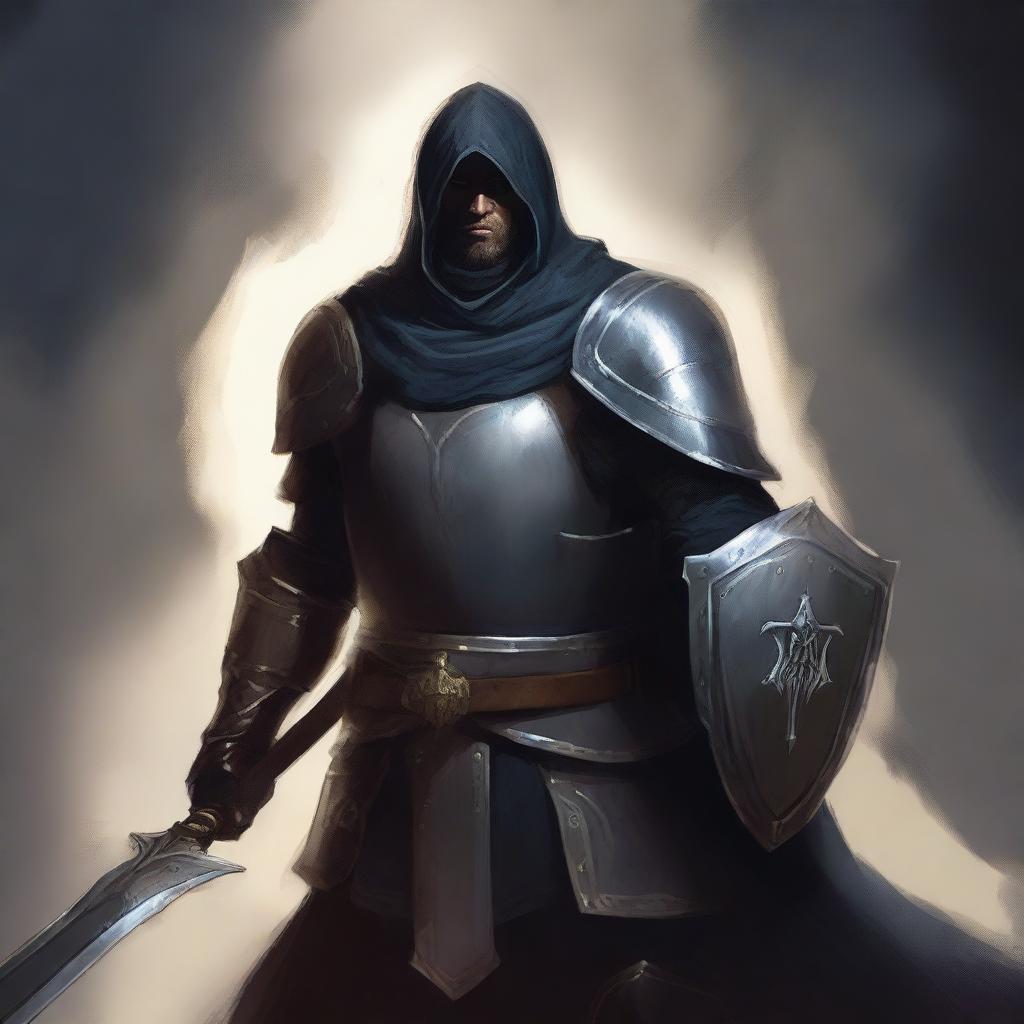 A high-quality digital art image of an Oathbreaker human paladin