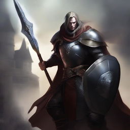 A high-quality digital art image of an Oathbreaker human paladin