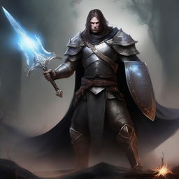 A high-quality digital art image presents an Oathbreaker human paladin