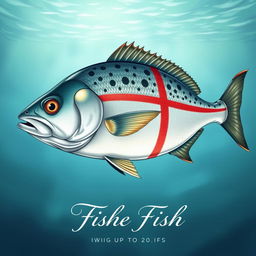 A detailed illustration of a medium-sized fish, weighing up to 20 pounds, showcasing its striking physical features