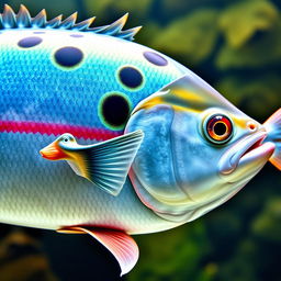 A detailed depiction of a medium-sized fish, approximately up to 20 pounds in weight