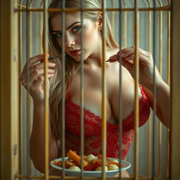 A young woman with a sexy, sweet appearance, showcasing a thin face and an alluring, curvy figure