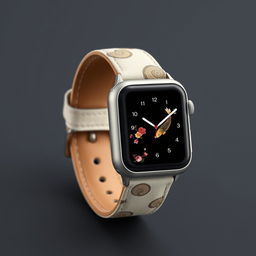 An elegant Apple Watch band designed specifically for the Japanese market, featuring a minimalist aesthetic with a blend of traditional Japanese design elements and modern functionality