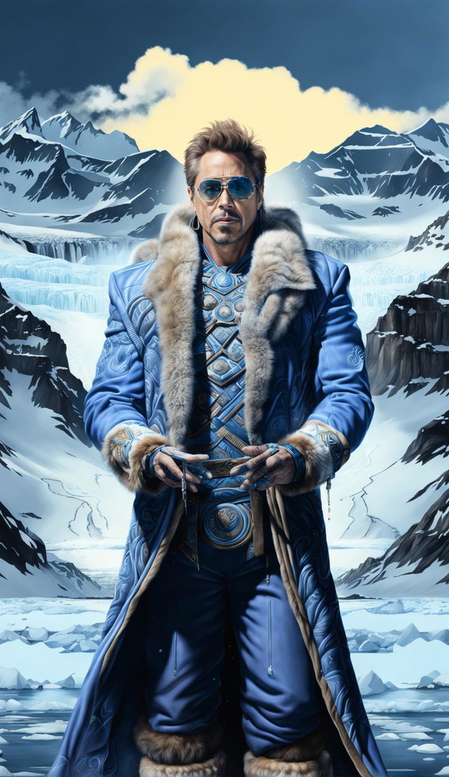 This high-quality digital art image features Robert Downey Jr