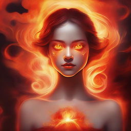 A high-quality digital art piece, depicting a girl who symbolizes both Hell and Heaven