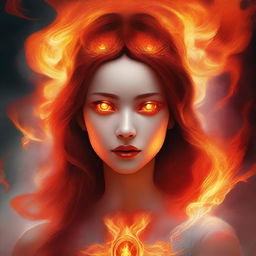 A high-quality digital art piece, depicting a girl who symbolizes both Hell and Heaven