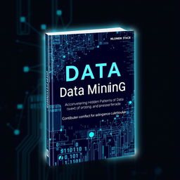 A captivating book cover for a book titled 'Data Mining: Uncovering Hidden Patterns in Data'