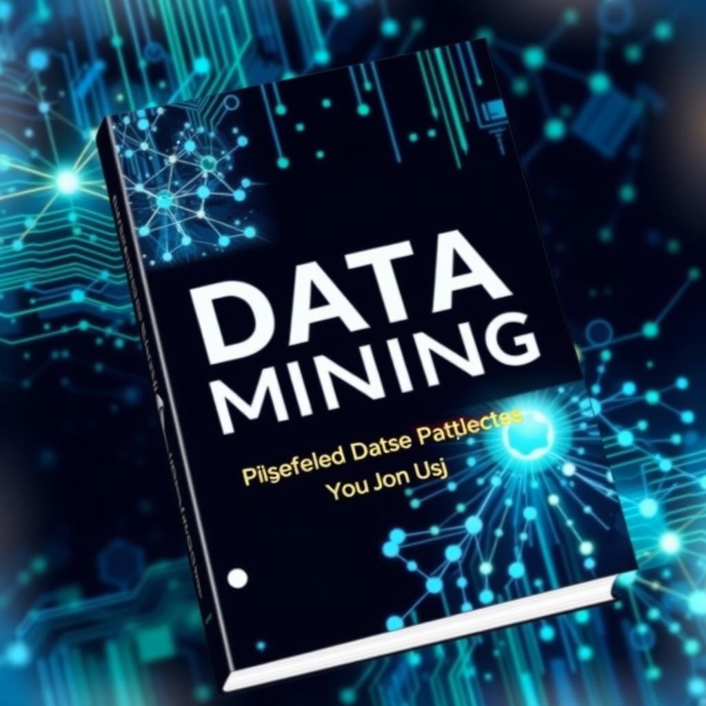 A captivating book cover for a book titled 'Data Mining: Uncovering Hidden Patterns in Data'