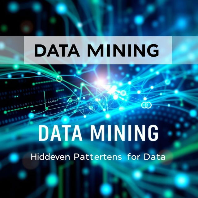 A captivating book cover for a book titled 'Data Mining: Uncovering Hidden Patterns in Data'