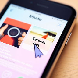An illustration showcasing a close-up view of a smartphone screen displaying the Instagram interface
