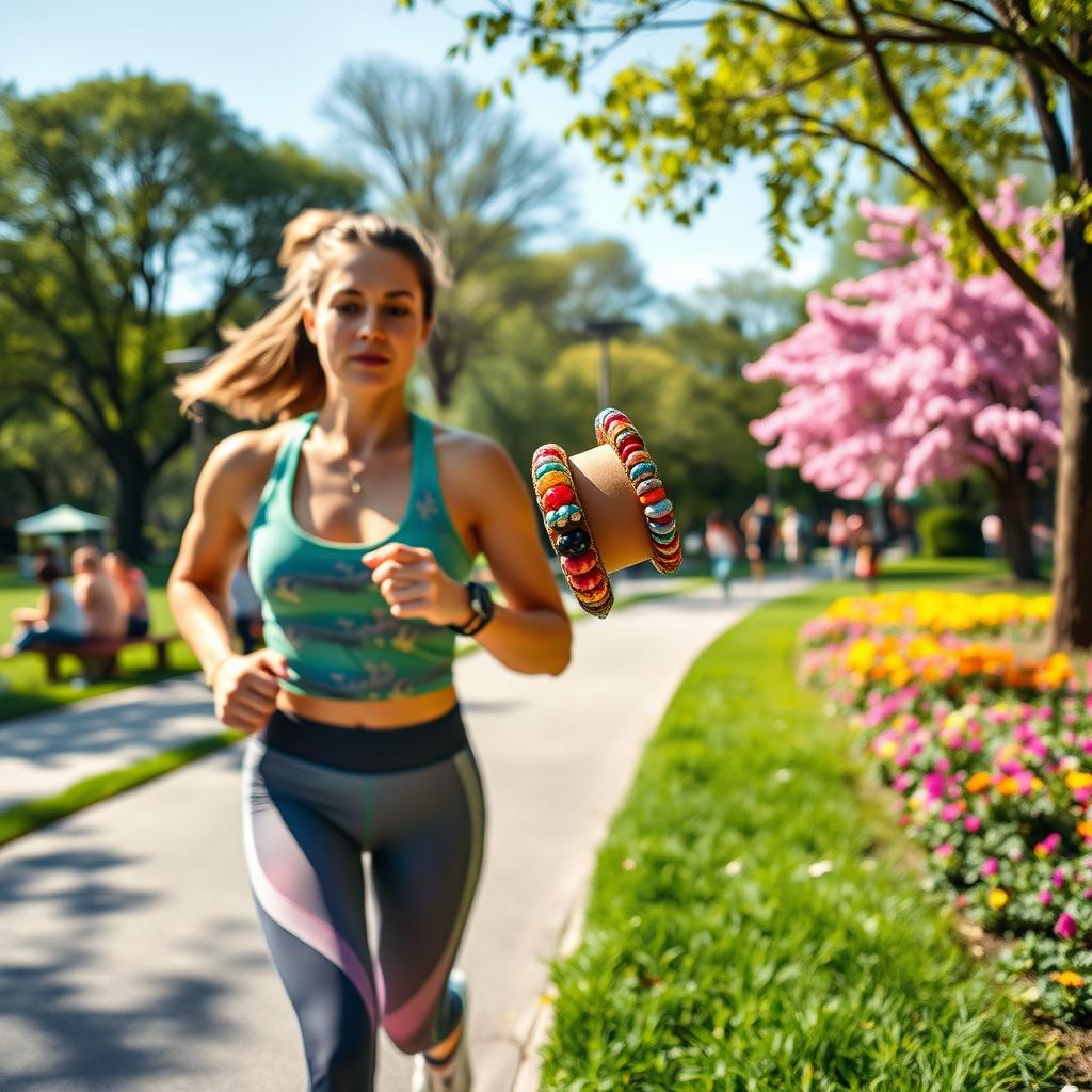 A captivating scene of a lady engaged in sports at a scenic park