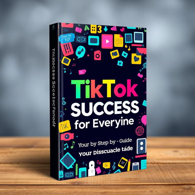 A captivating book cover design for 'TikTok Success for Everyone: Your Step-by-Step Content Guide'