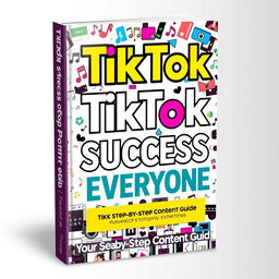 A captivating book cover design for 'TikTok Success for Everyone: Your Step-by-Step Content Guide'