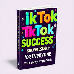 An eye-catching book cover for 'TikTok Success for Everyone: Your Step-by-Step Content Guide'