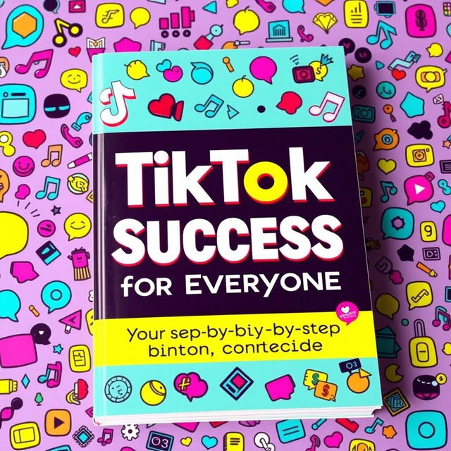 A vibrant and eye-catching book cover for 'TikTok Success for Everyone: Your Step-by-Step Content Guide'