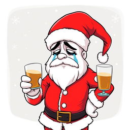 A vector-style illustration of the Pepe meme character dressed as Santa Claus, featuring a big red Santa hat and a classic red and white Santa suit