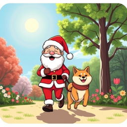 A whimsical vector-style illustration featuring the popular Pepe meme character dressed as Santa Claus, complete with a red suit, white beard, and a jolly smile