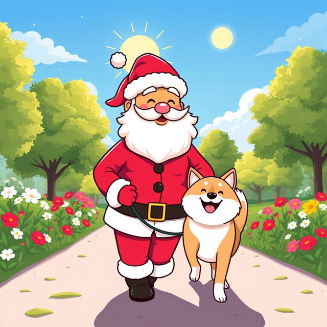 A whimsical vector-style illustration featuring the popular Pepe meme character dressed as Santa Claus, complete with a red suit, white beard, and a jolly smile