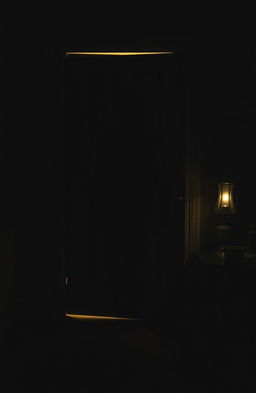 A mysterious shadow behind a closed door, creating an atmosphere of suspense and intrigue