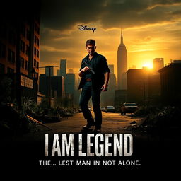 An intense teaser poster for 'I Am Legend (2007)', showcasing the lone figure of Dr