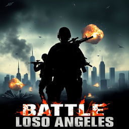 An intense teaser poster for 'Battle Los Angeles (2011)', showcasing a dramatic scene of a devastated Los Angeles skyline under siege