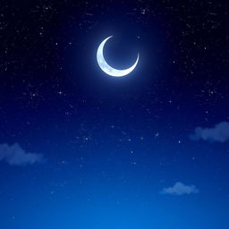 A stunning digital art depiction of a starry night sky, with twinkling stars scattered across a deep blue-black canvas