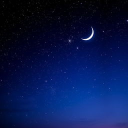 A stunning digital art depiction of a starry night sky, with twinkling stars scattered across a deep blue-black canvas