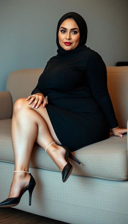 A captivating European woman, 43 years old with white skin, depicted as a busty teacher