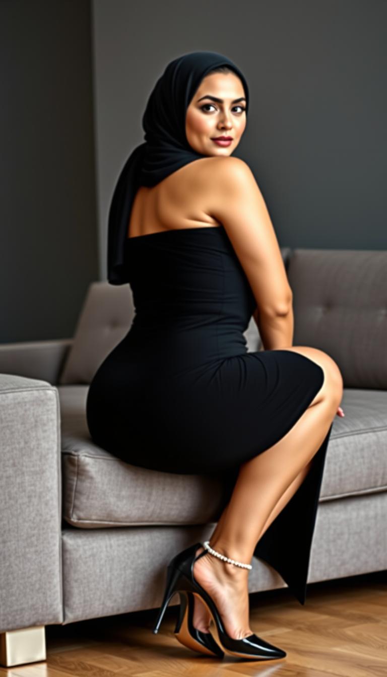 A captivating European woman, 43 years old with white skin, depicted as a busty teacher