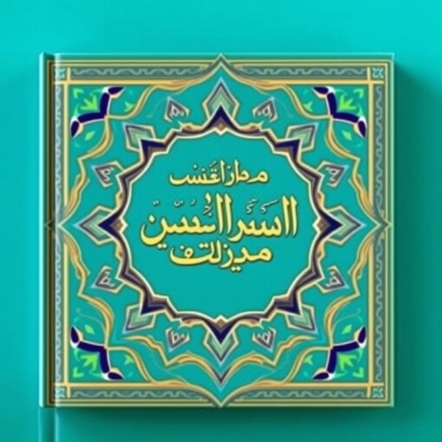 A stunning book cover for "أخطأ المقرئين في الجزء الثلاثين" featuring a captivating turquoise background