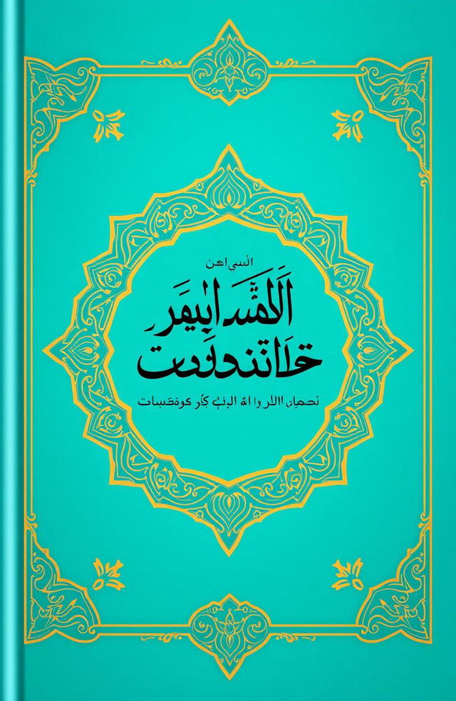 A beautifully designed book cover for a book titled "أخطأ المقرئين في الجزء الثلاثين" (translated: Mistakes of the Reciters in the Thirtieth Part) featuring a striking turquoise color as the main theme