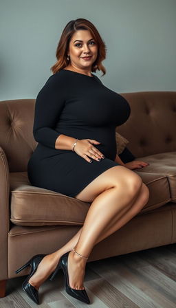 A stunning European woman, 40 years old with white skin, portrayed as a busty teacher
