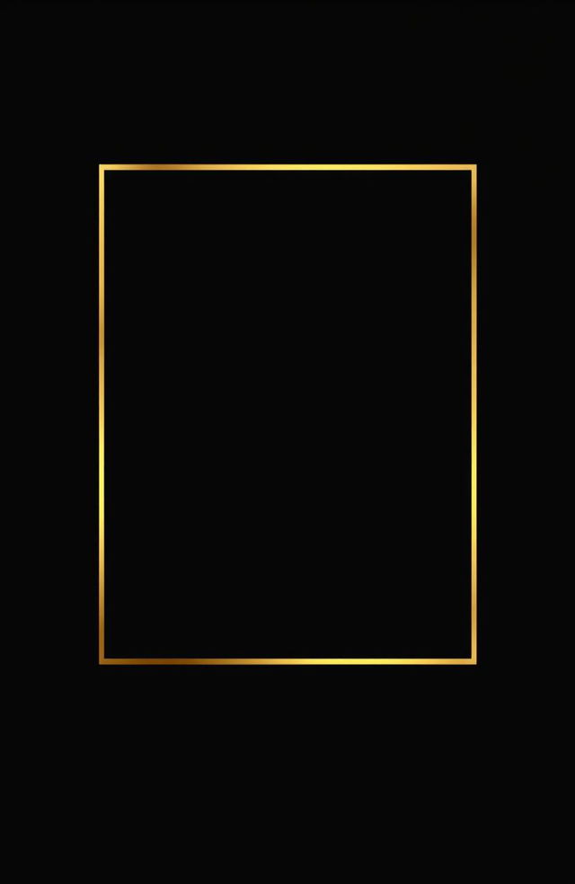 A minimalist black design featuring elegant gold borders