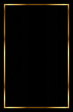 A minimalist black design featuring elegant gold borders