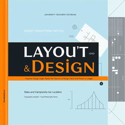A university teacher's textbook cover titled 'Layout and Design', featuring an elegant and contemporary design
