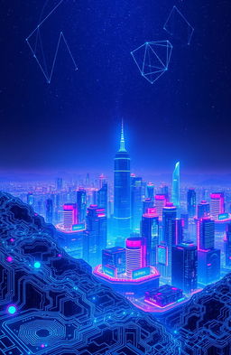 A futuristic digital landscape representing the concept of 'QuantumRich'