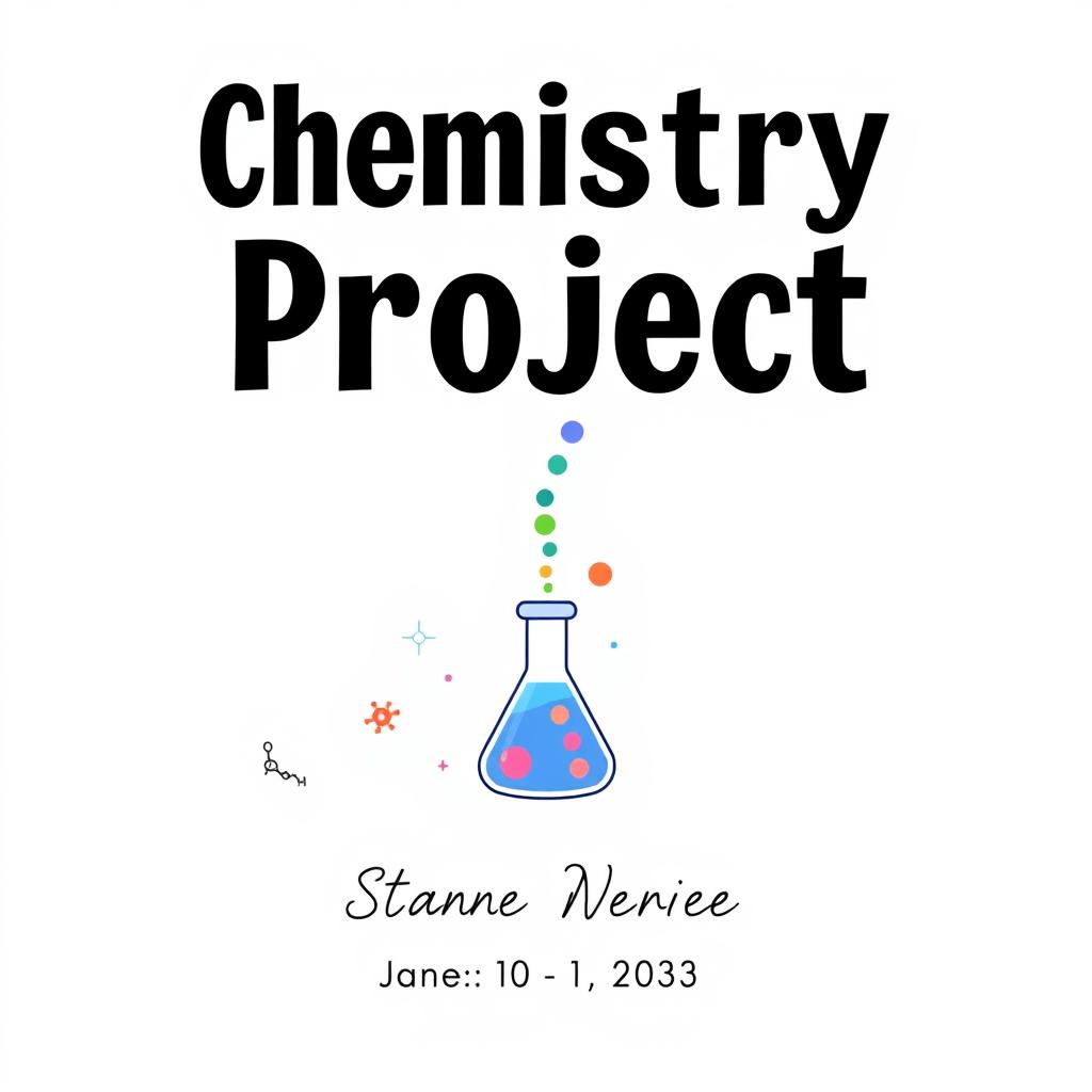 A clean and simple cover page layout for a chemistry project