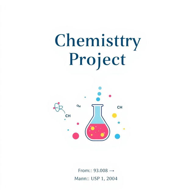 A clean and simple cover page layout for a chemistry project