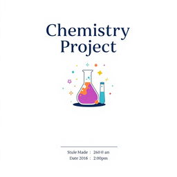A clean and simple cover page layout for a chemistry project