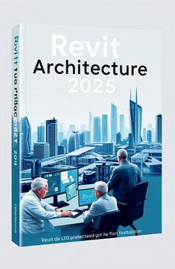 A book cover design for 'Revit Architecture 2025', featuring a modern and sleek architectural theme