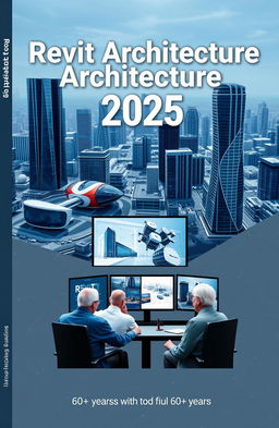 A book cover design for 'Revit Architecture 2025', featuring a modern and sleek architectural theme