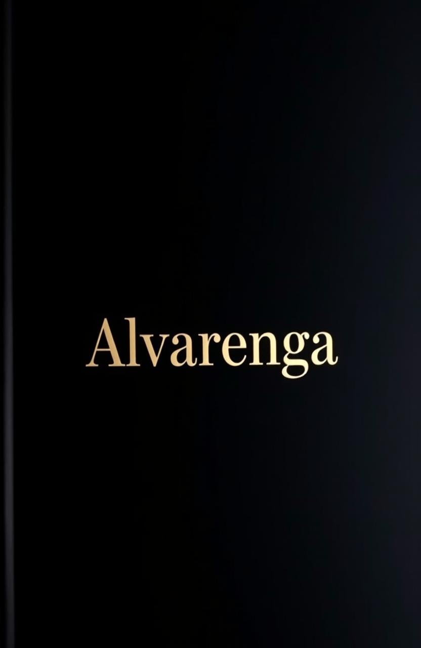 A sleek, all black book cover featuring the title 'Alvarenga' prominently displayed in bold golden font