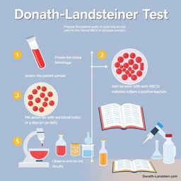 An informative and creative illustration depicting the Donath-Landsteiner Test procedure