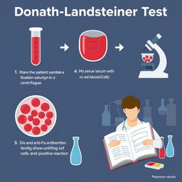 An informative and creative illustration depicting the Donath-Landsteiner Test procedure