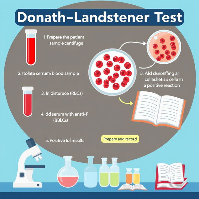 An informative and creative illustration depicting the Donath-Landsteiner Test procedure